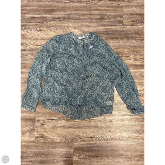 Top 2pc Long Sleeve By Rebecca Taylor In Blue, Size: Xl