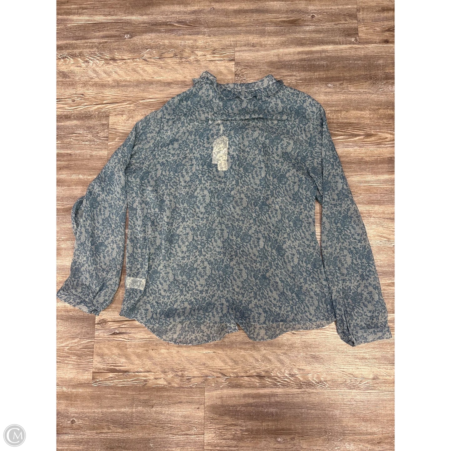 Top 2pc Long Sleeve By Rebecca Taylor In Blue, Size: Xl