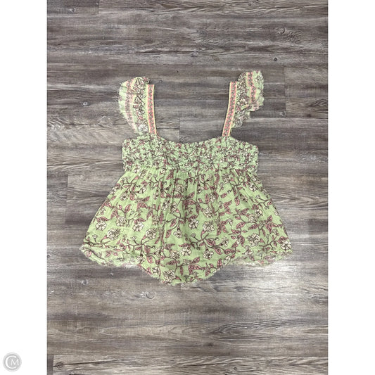 Top Sleeveless By Free People In Green & Pink, Size: S