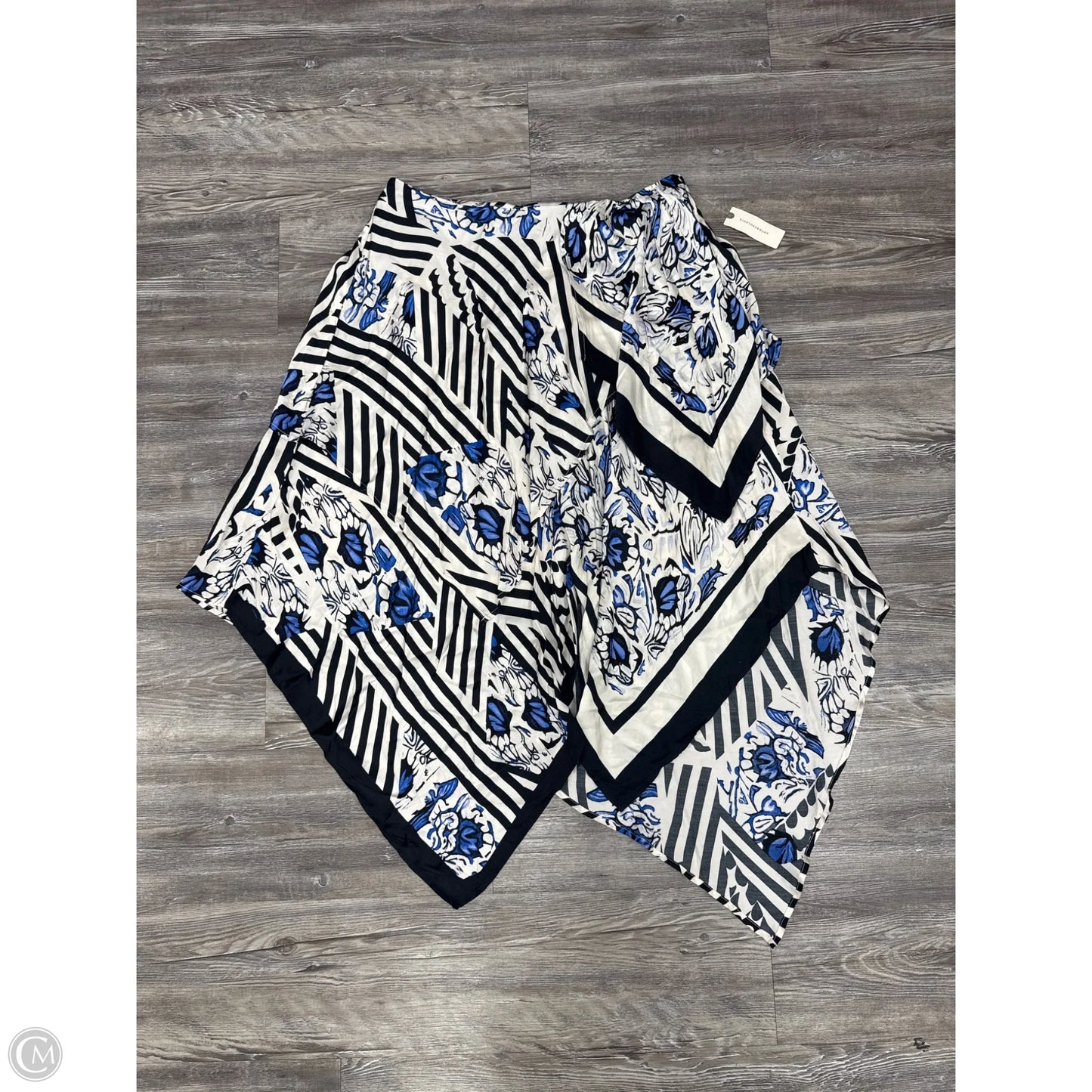 Skirt Midi By Maeve In Blue & White, Size: M