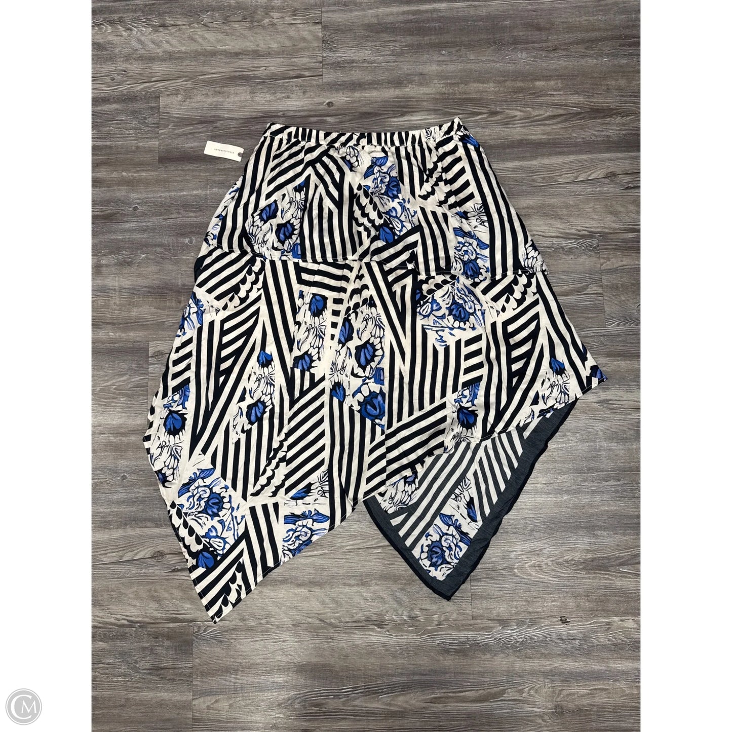 Skirt Midi By Maeve In Blue & White, Size: M