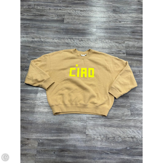 Sweatshirt Crewneck By Clare V. In Tan & Yellow, Size: L
