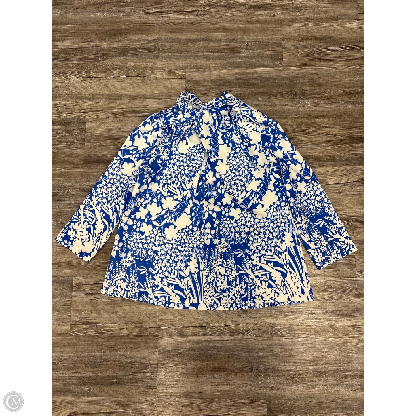 Top Long Sleeve By Tuckernuck In Blue & White, Size: L