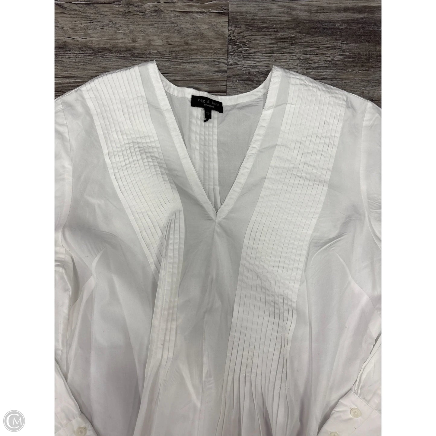 Top Long Sleeve By Rag And Bone In White, Size: L