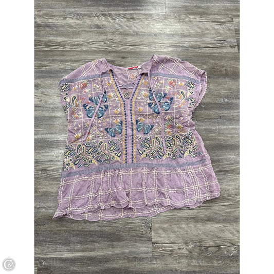 Top Short Sleeve By Johnny Was In Purple, Size: S