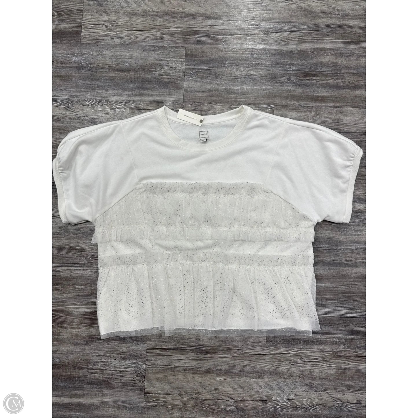 Top Short Sleeve By Maeve In White, Size: Xl