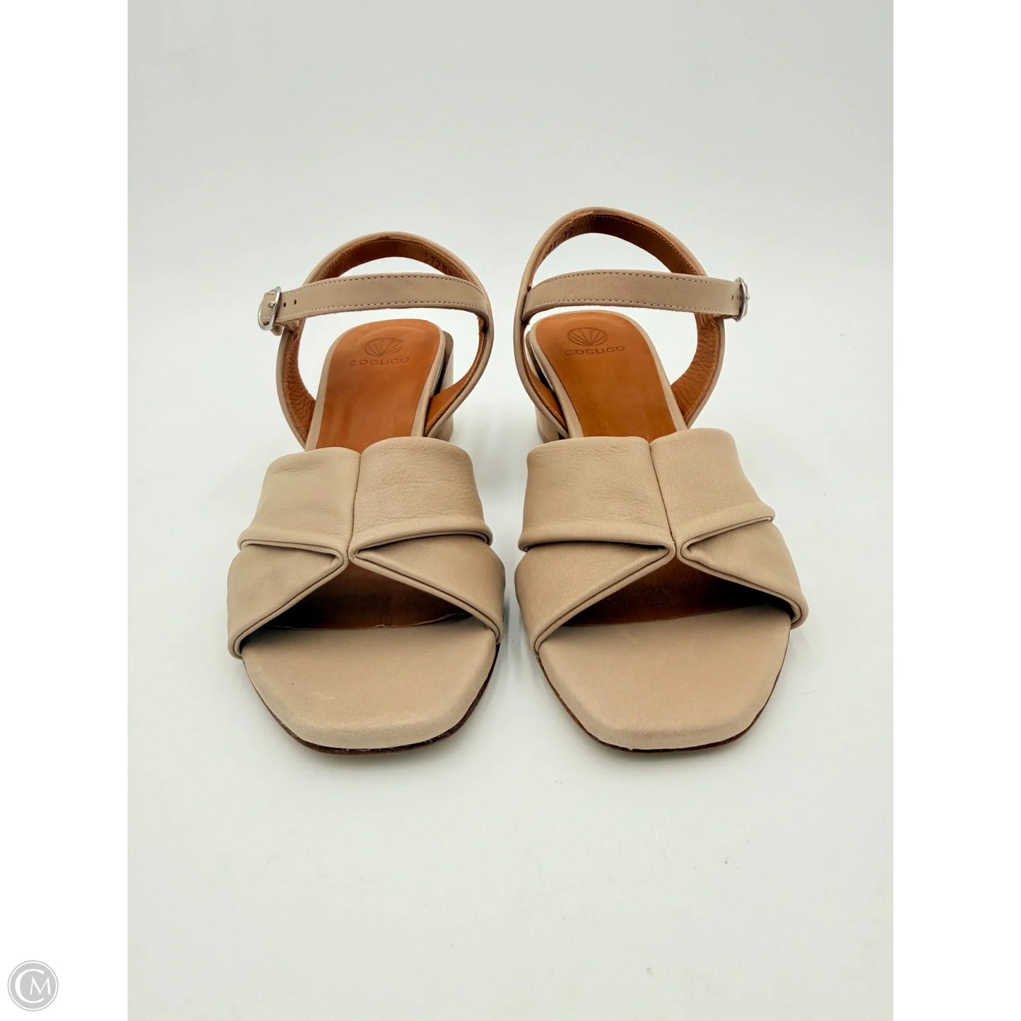 Sandals Heels Block By Coclico In Taupe, Size: 5.5