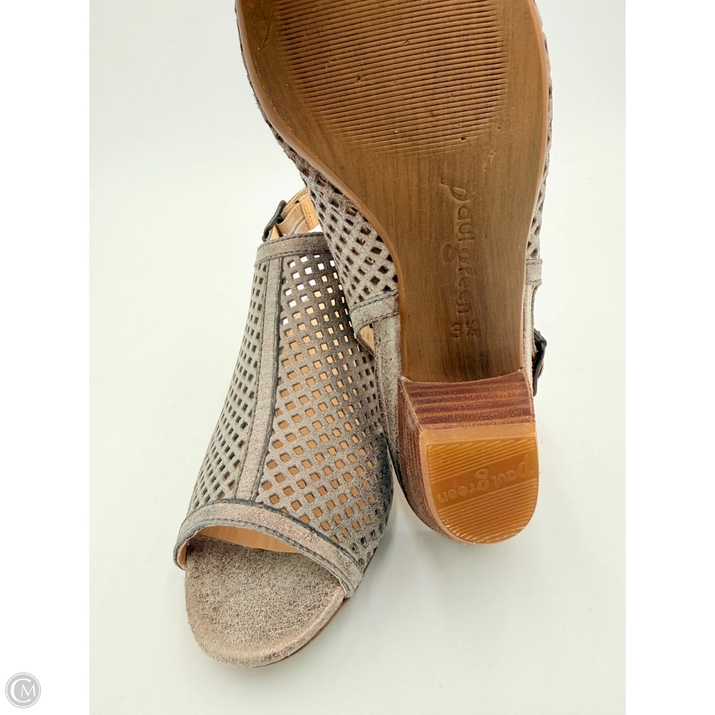 Sandals Heels Block By Paul Green In Silver, Size: 6
