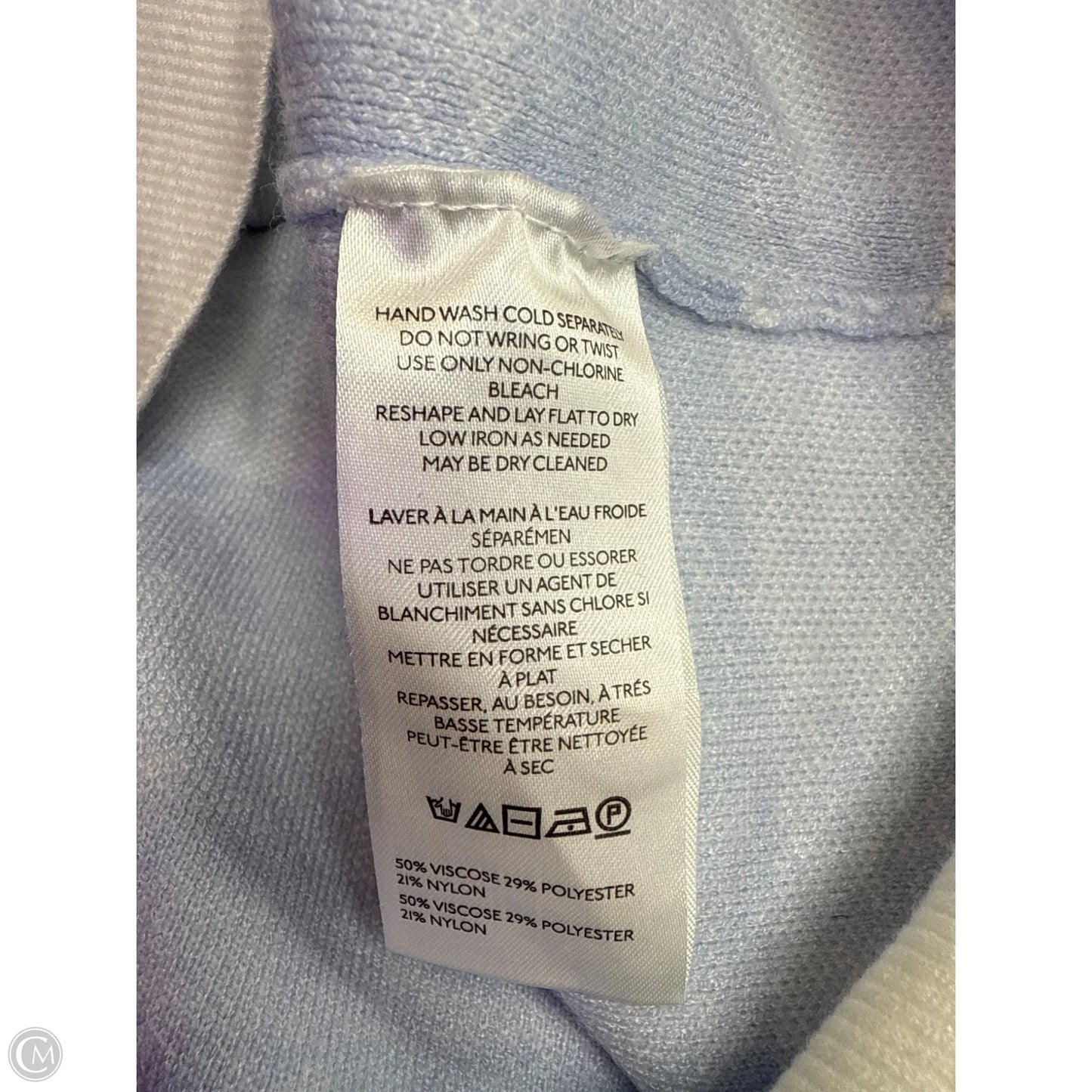 Top Short Sleeve By Maeve In Blue & White, Size: S
