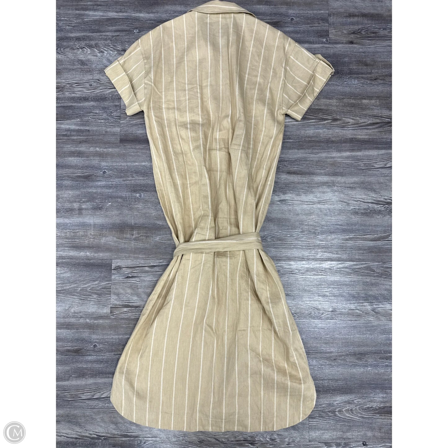 Dress Casual Midi By Sezane In Tan & White, Size: 4