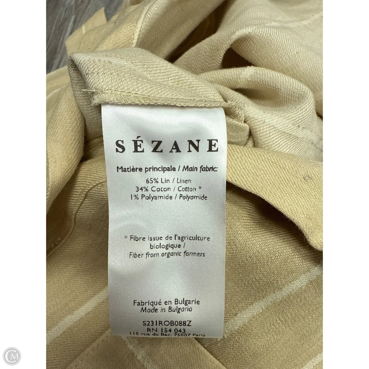 Dress Casual Midi By Sezane In Tan & White, Size: 4