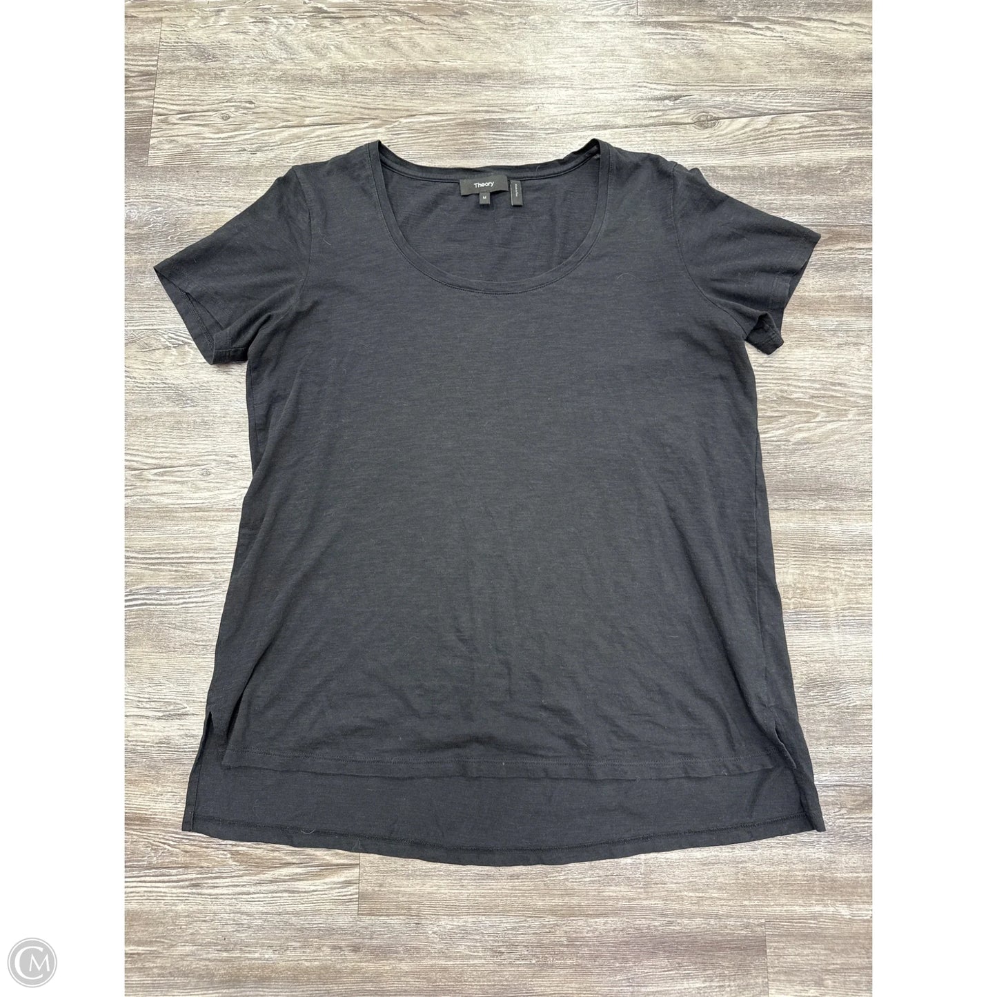 Top Short Sleeve By Theory In Black, Size: M