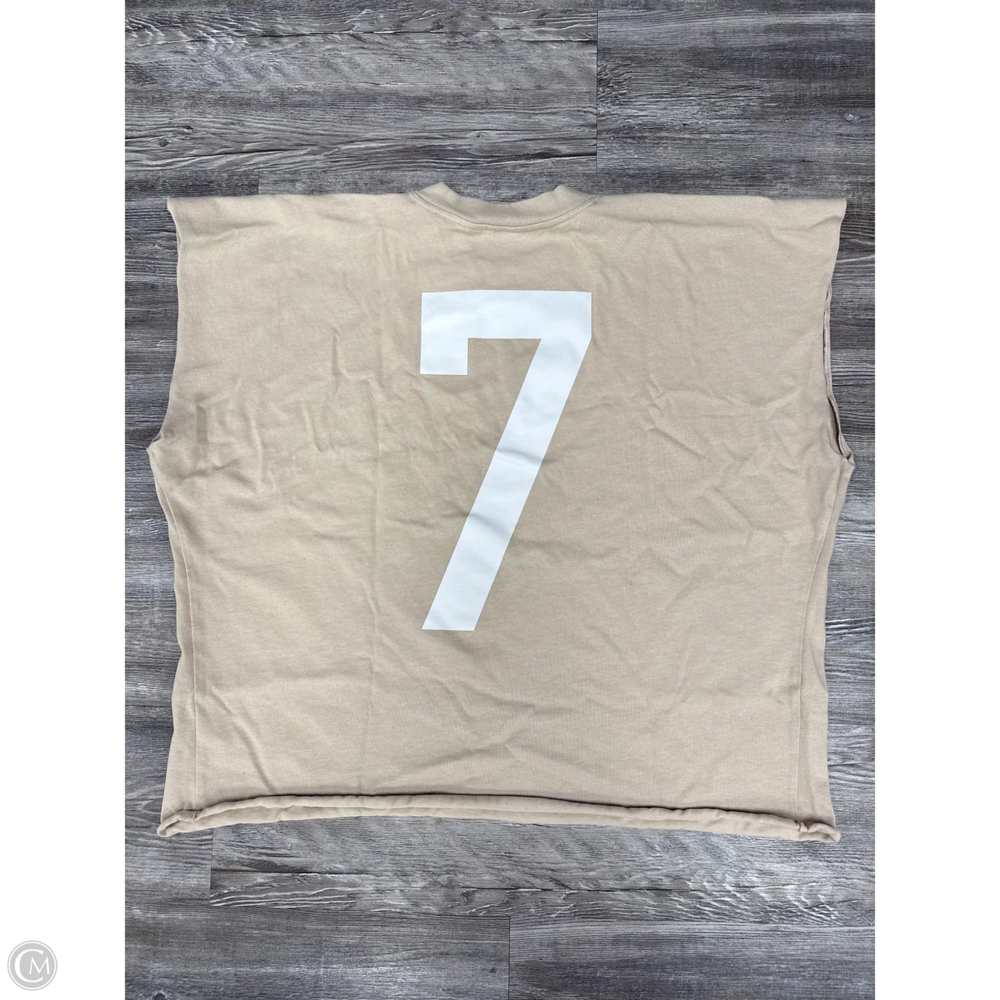 Top Short Sleeve By Tna In Tan & White, Size: S