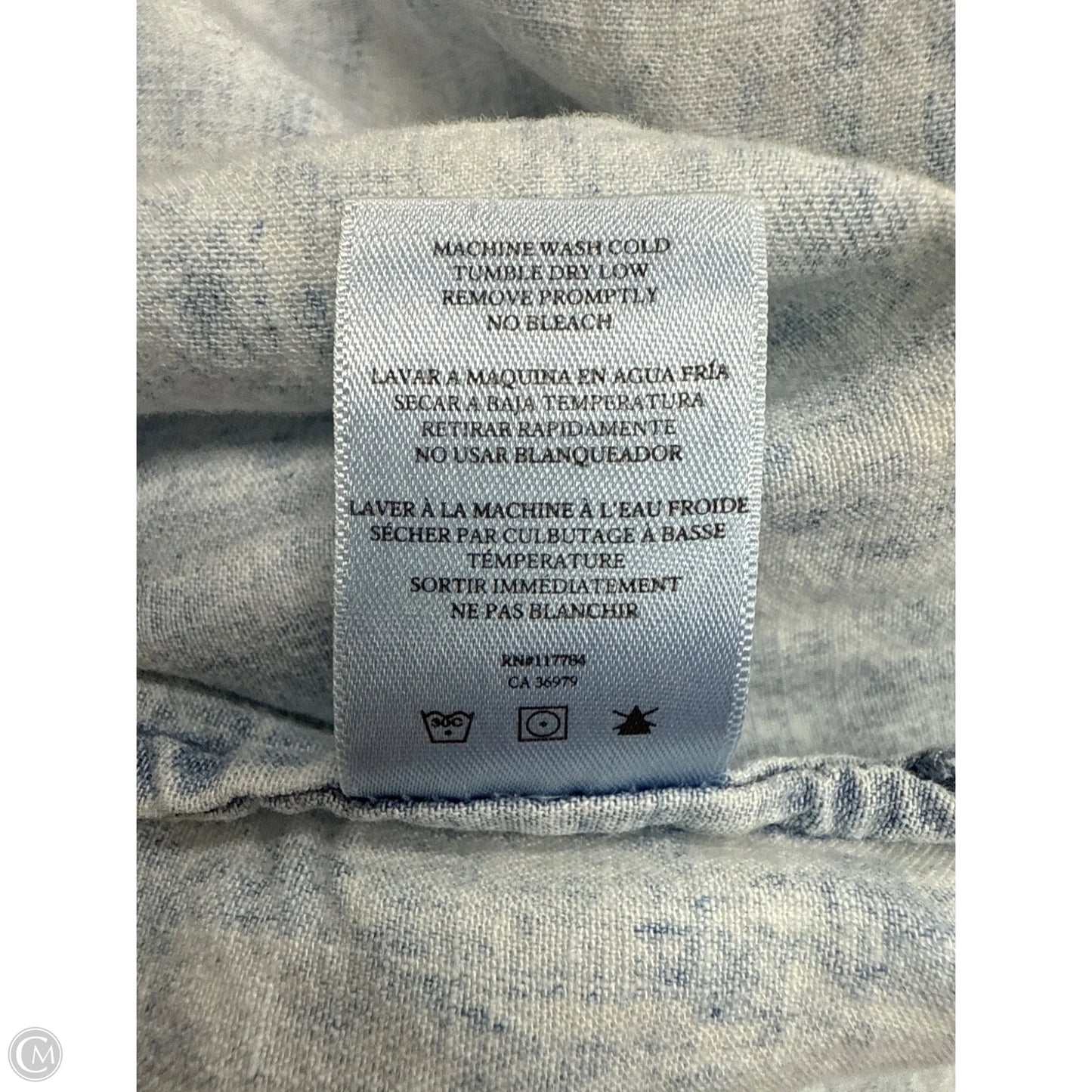 Top Short Sleeve By Rails In Blue Denim, Size: S
