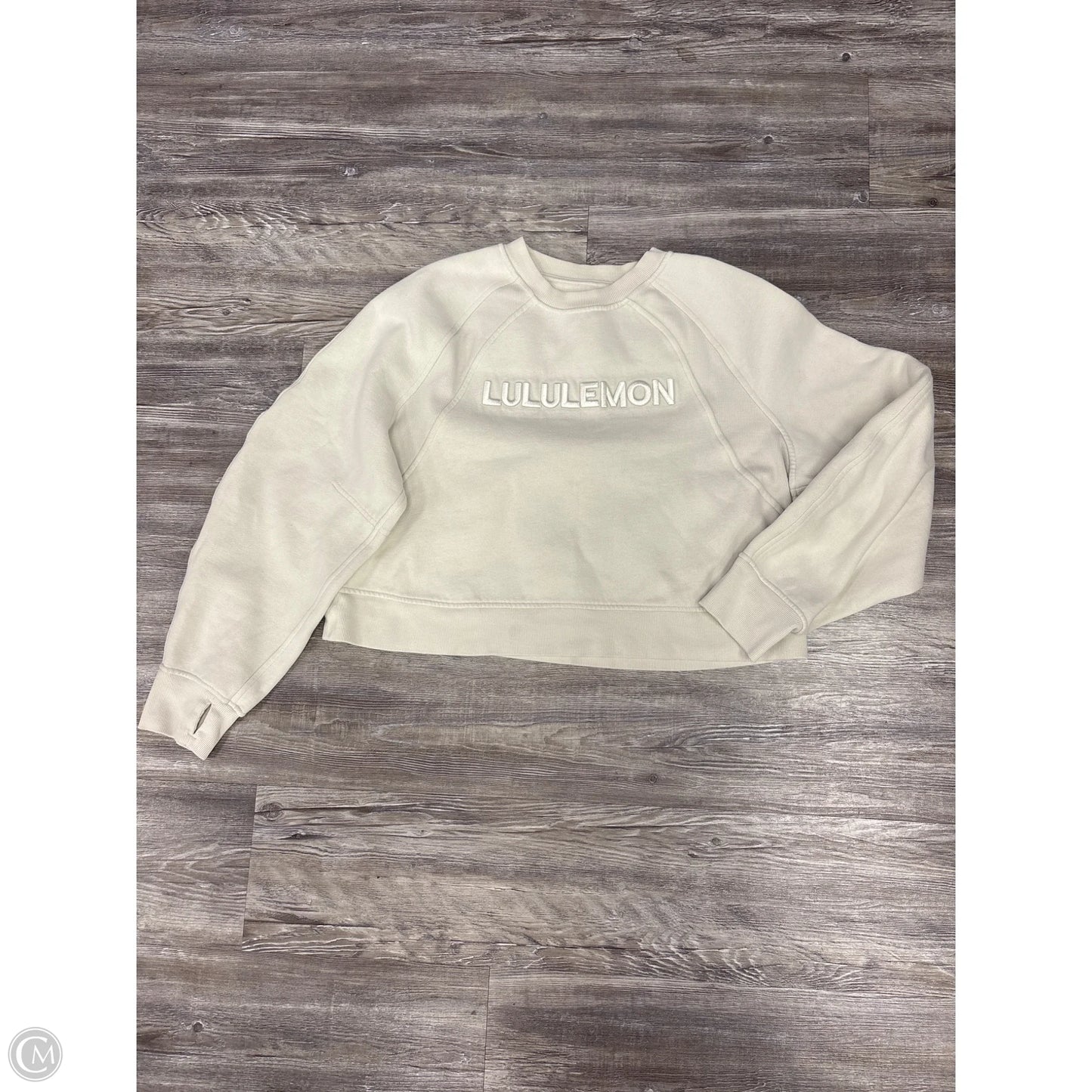 Athletic Sweatshirt Crewneck By Lululemon In Cream, Size: S
