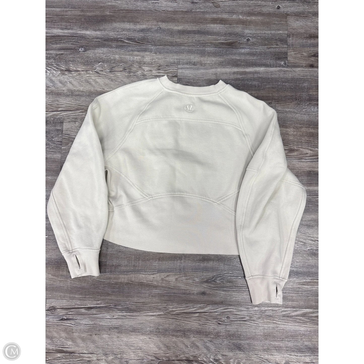 Athletic Sweatshirt Crewneck By Lululemon In Cream, Size: S
