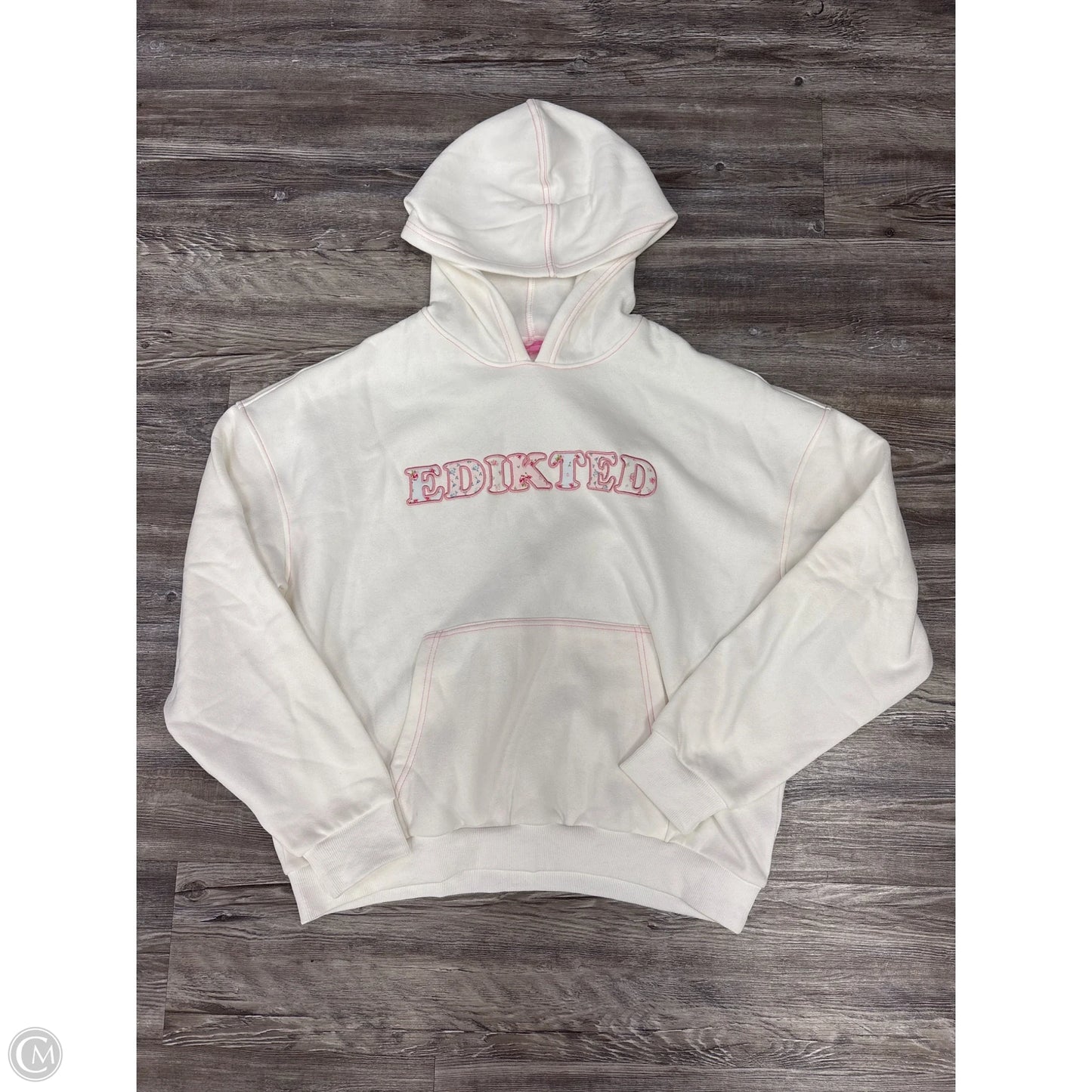 Sweatshirt Hoodie By Edikted In White, Size: L