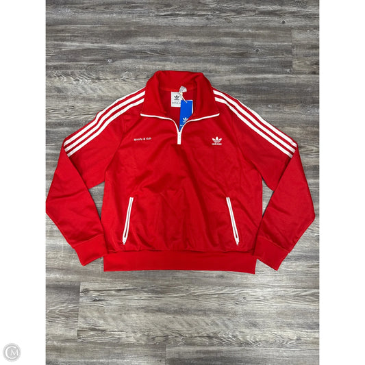Athletic Jacket By Adidas In Red & White, Size: Xl