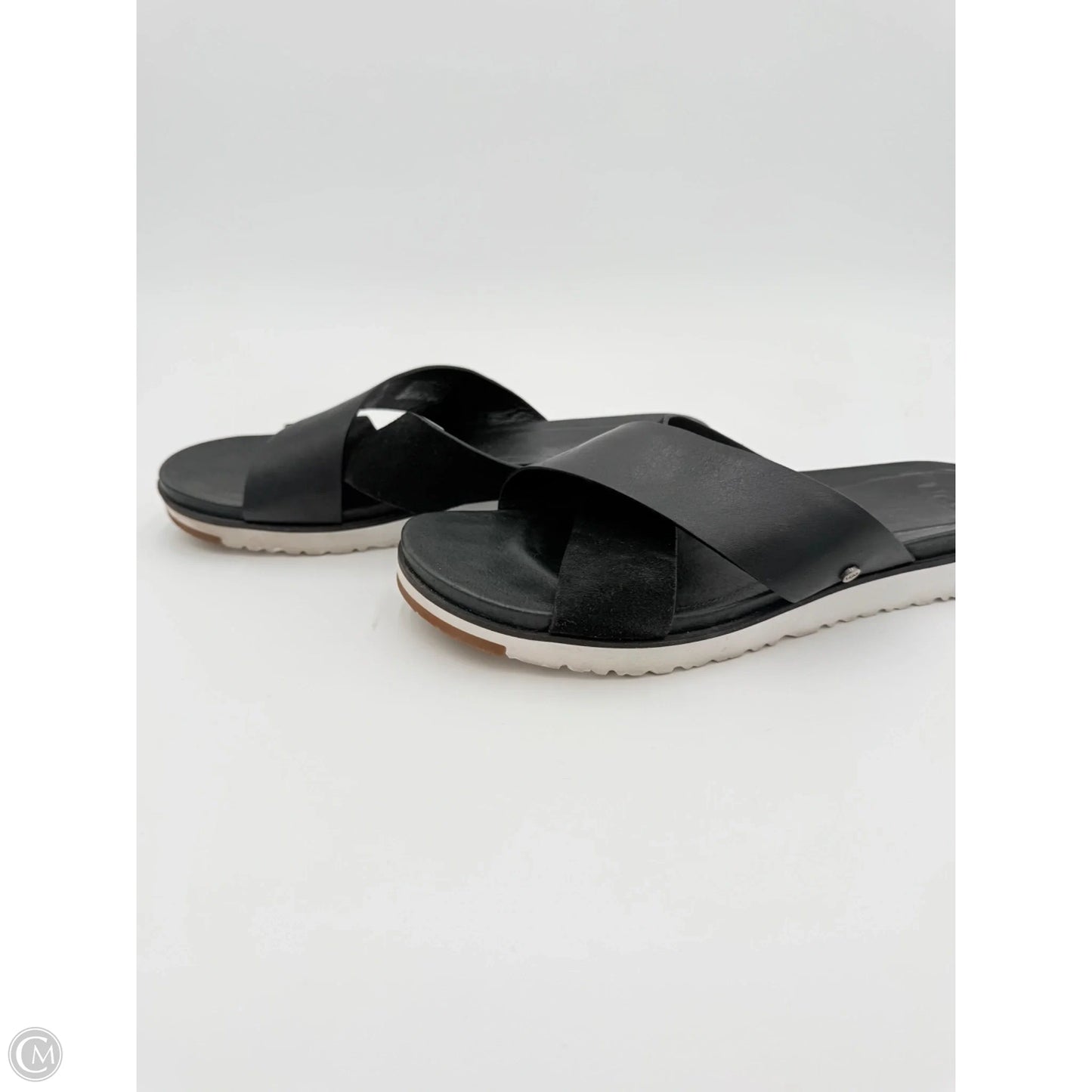 Sandals Flats By Ugg In Black, Size: 8.5