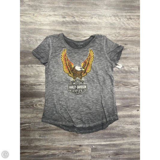 Top Short Sleeve By Harley Davidson In Grey, Size: M