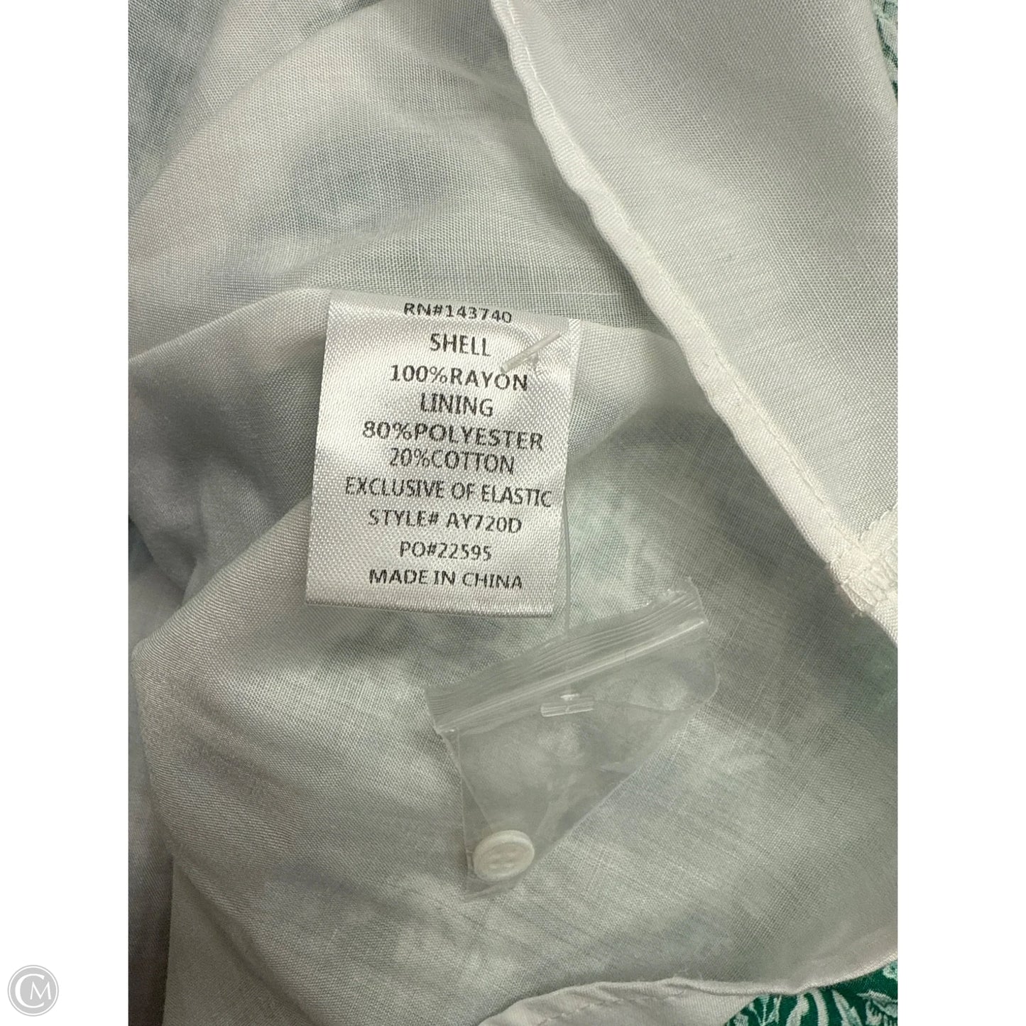 Dress Casual Maxi By Cmc In Green & White, Size: Xxl