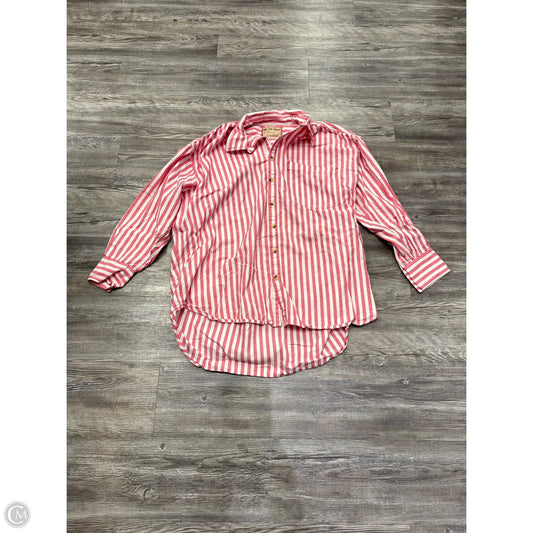 Top Long Sleeve By We The Free In Pink & White, Size: S