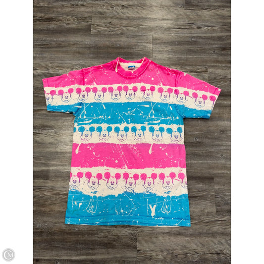 Top Short Sleeve By Disney In Tie Dye Print, Size: L