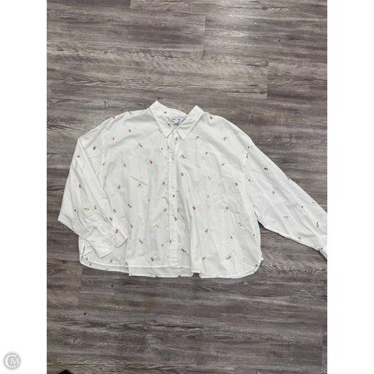 Top Long Sleeve By Old Navy In White, Size: 4x