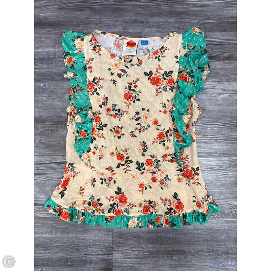 Top Sleeveless Designer By Farm Rio In Peach, Size: Xs