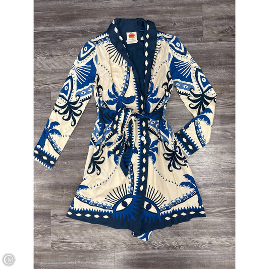 Dress Designer By Farm Rio In Blue & White, Size: Xxs