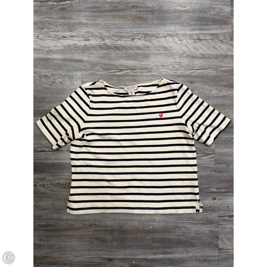 Top Short Sleeve By Martha Stewart In Blue & Cream, Size: M