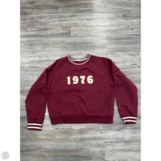 Sweatshirt Crewneck By Marine Layer In Red & White, Size: L