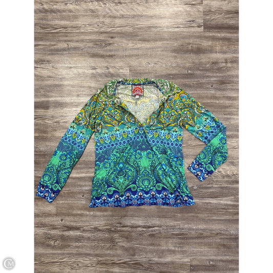 Top Long Sleeve By Johnny Was In Blue & Green, Size: S