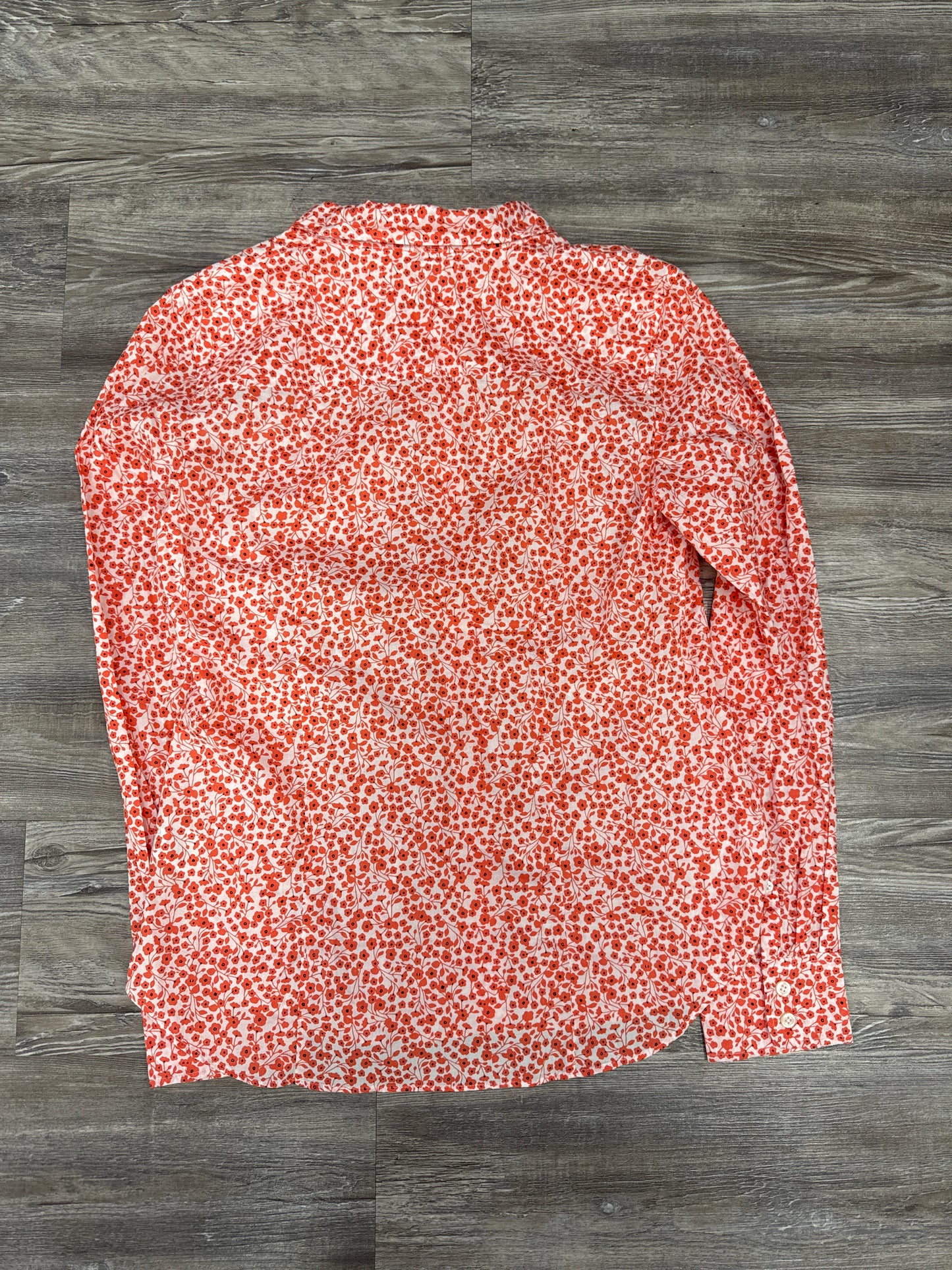 Top Long Sleeve By J. Crew In Red & White, Size: M