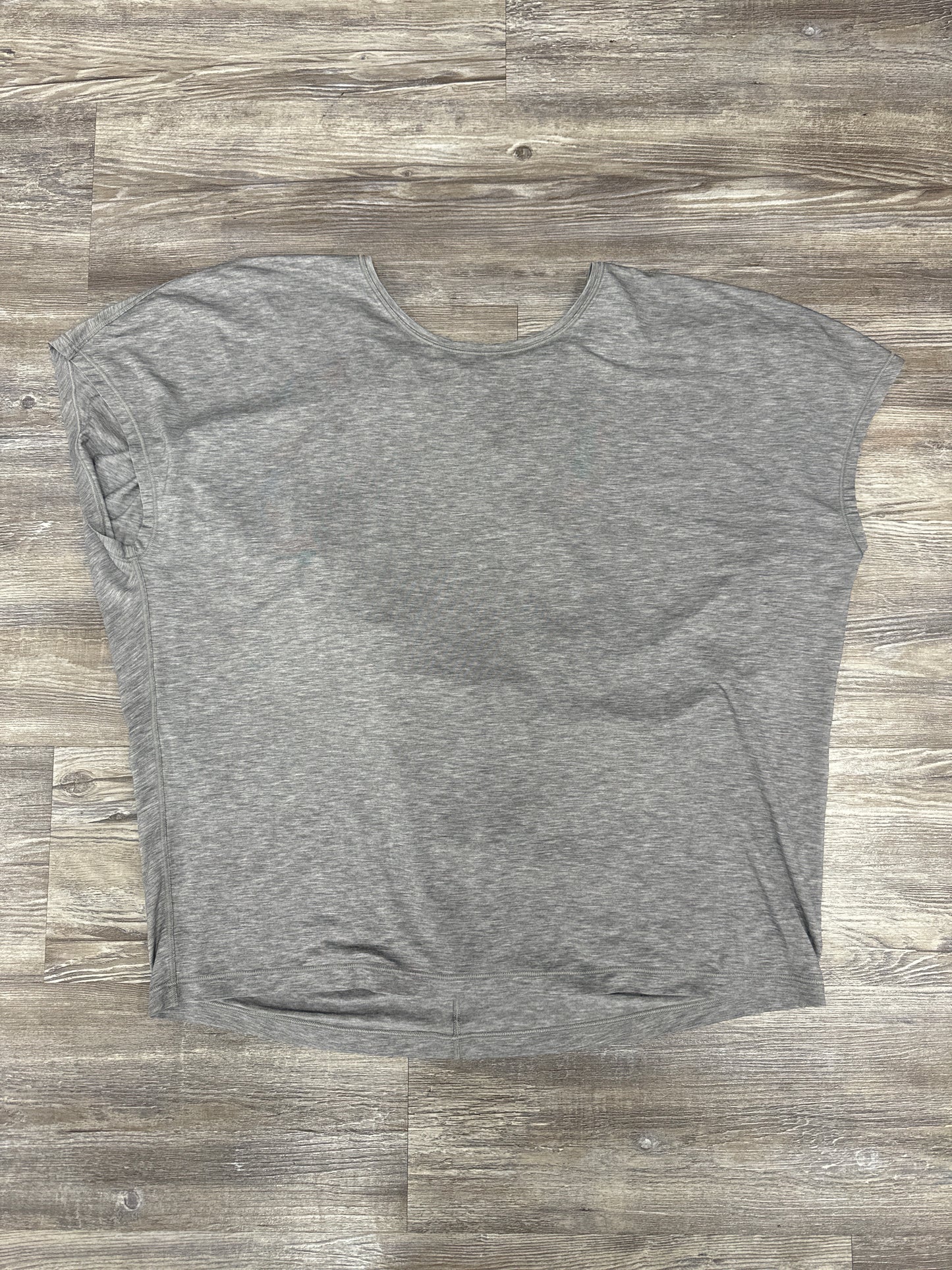 Athletic Top Short Sleeve By Lululemon In Grey, Size: L