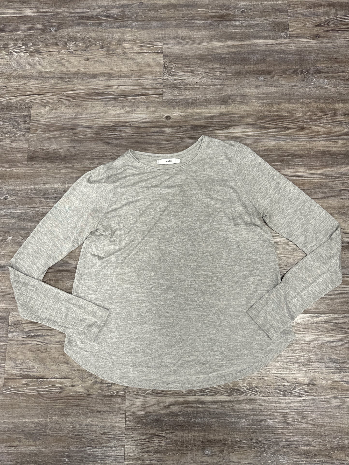 Top Long Sleeve By Vince In Grey, Size: S