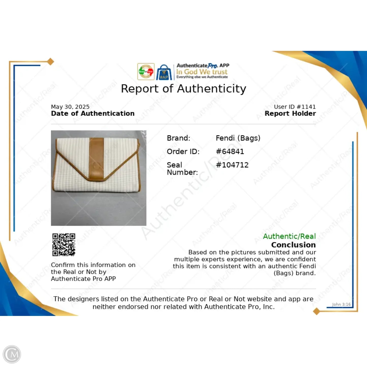 Clutch Luxury Designer By Fendi, Size: Medium