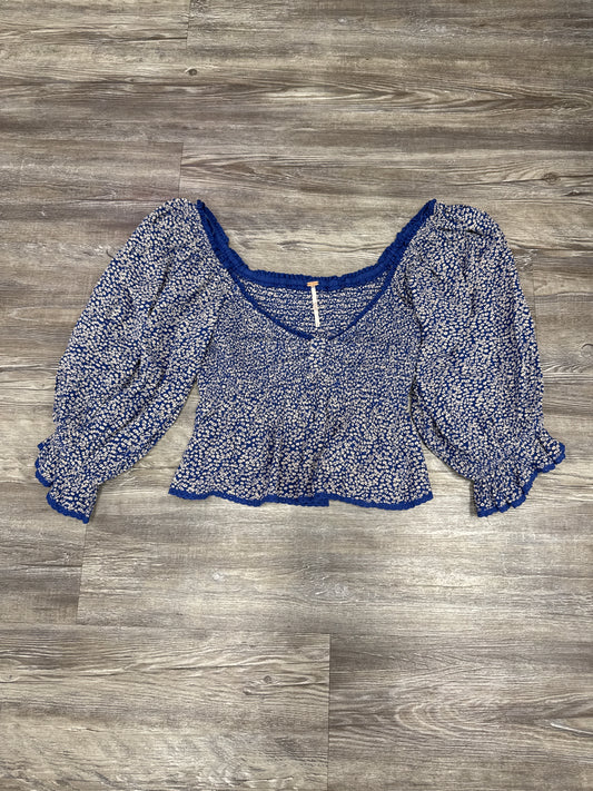 Top 3/4 Sleeve By Free People In Floral Print, Size: S