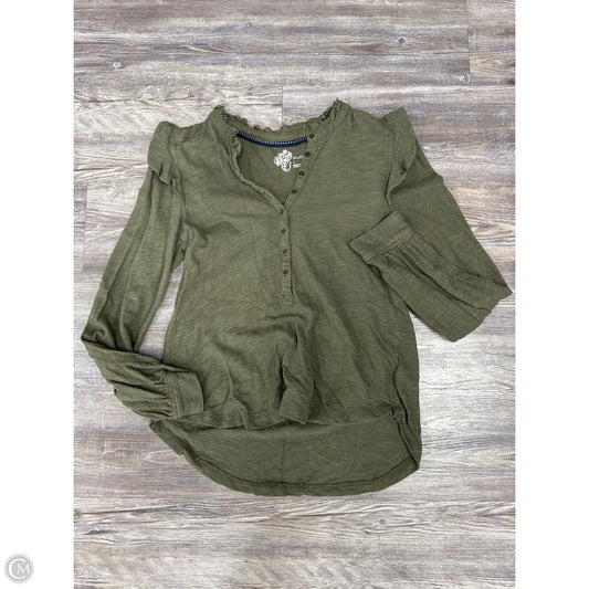 Top Long Sleeve By Pilcro In Green, Size: S