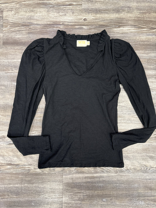 Top Long Sleeve By Nation In Black, Size: Xs