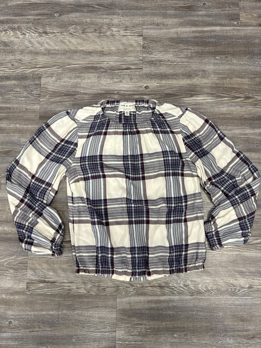 Top Long Sleeve By Cloth & Stone In Plaid Pattern, Size: Xs