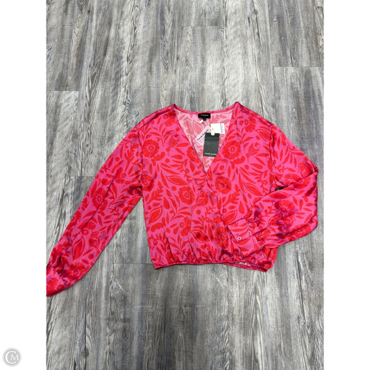 Top Long Sleeve By NAFNAF In Pink & Red, Size: M