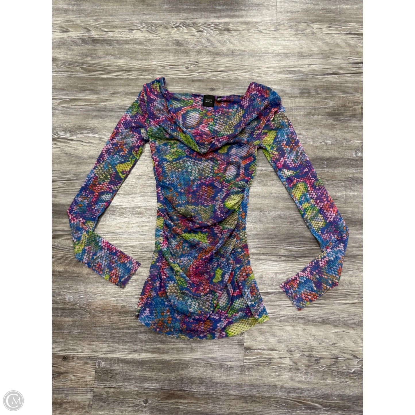 Top Long Sleeve By Black In Multi-colored, Size: Xxs