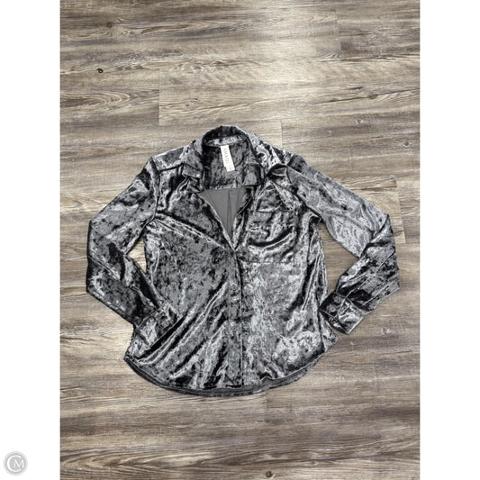 Top Long Sleeve By Amadi In Silver, Size: Xs