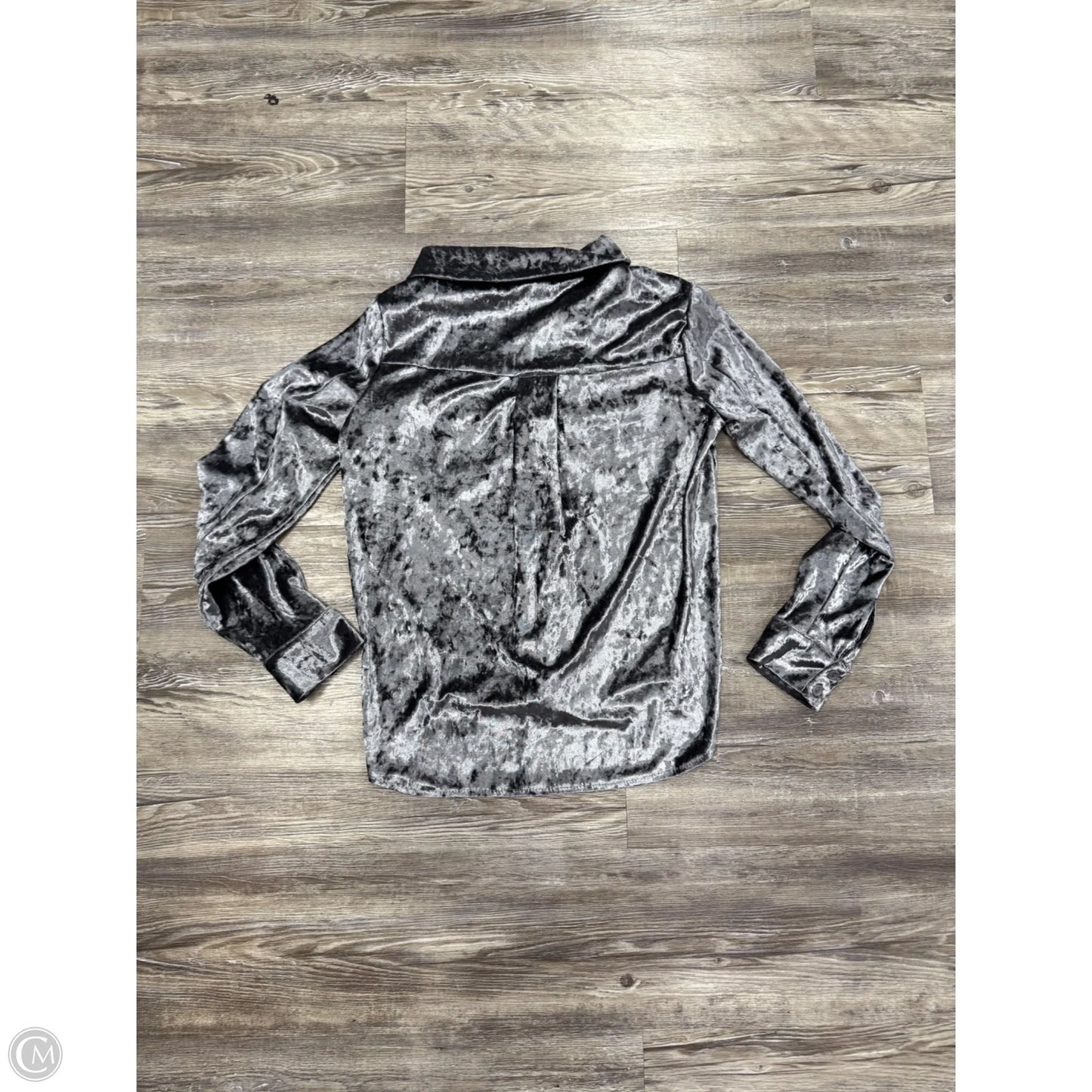 Top Long Sleeve By Amadi In Silver, Size: Xs