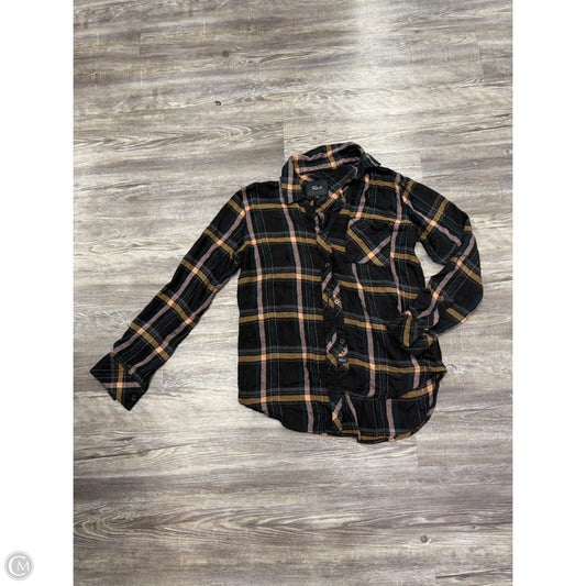 Top Long Sleeve By Rails In Plaid Pattern, Size: Xs