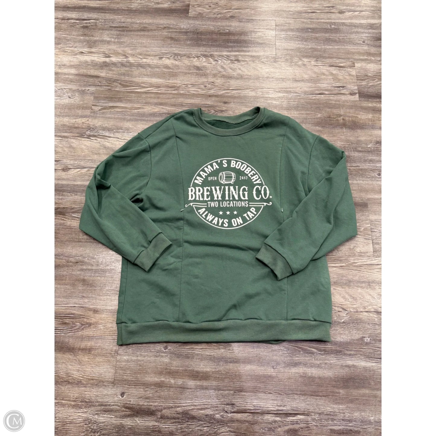 Sweatshirt Collar By Mamas Boobery In Green, Size: Xl