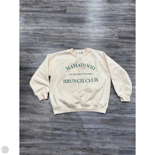 Sweatshirt Collar By Homebody In Green & Tan, Size: L
