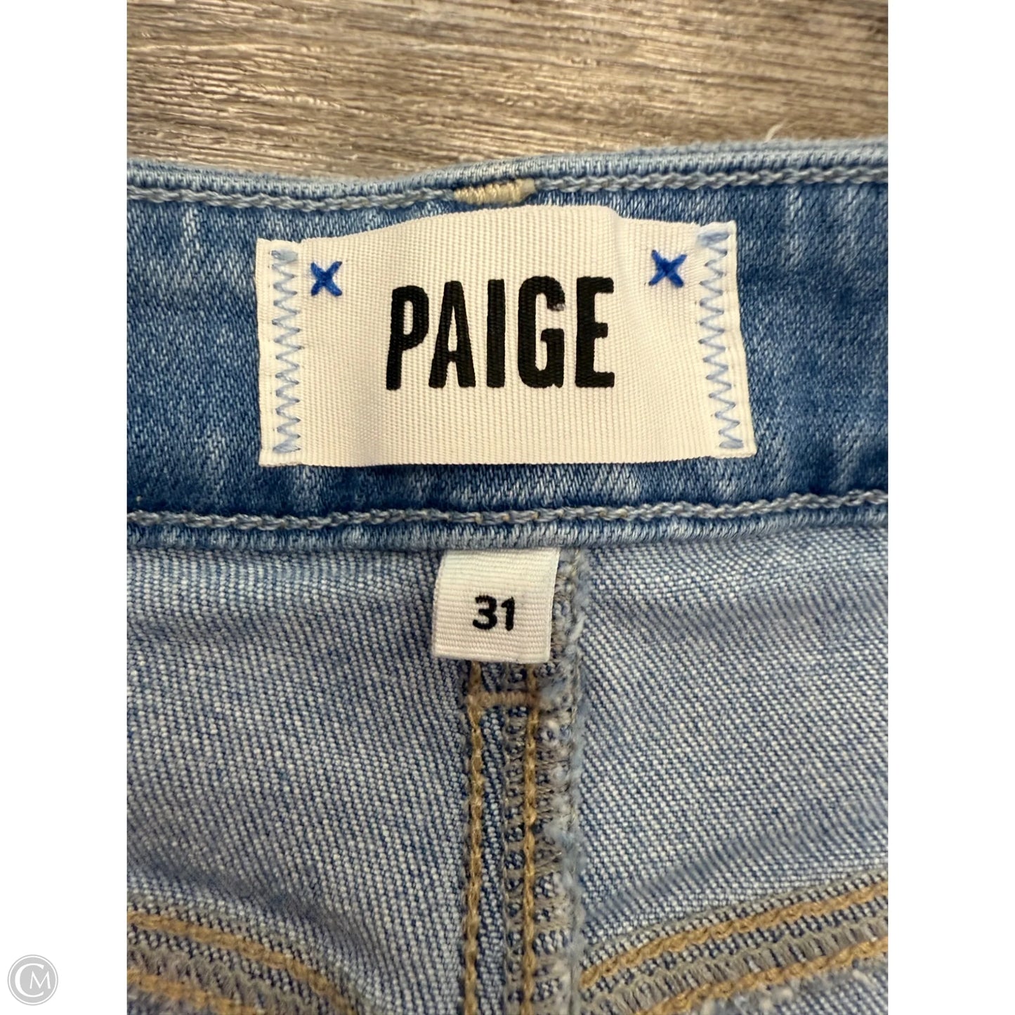 Jeans Straight By Paige In Blue Denim, Size: 12