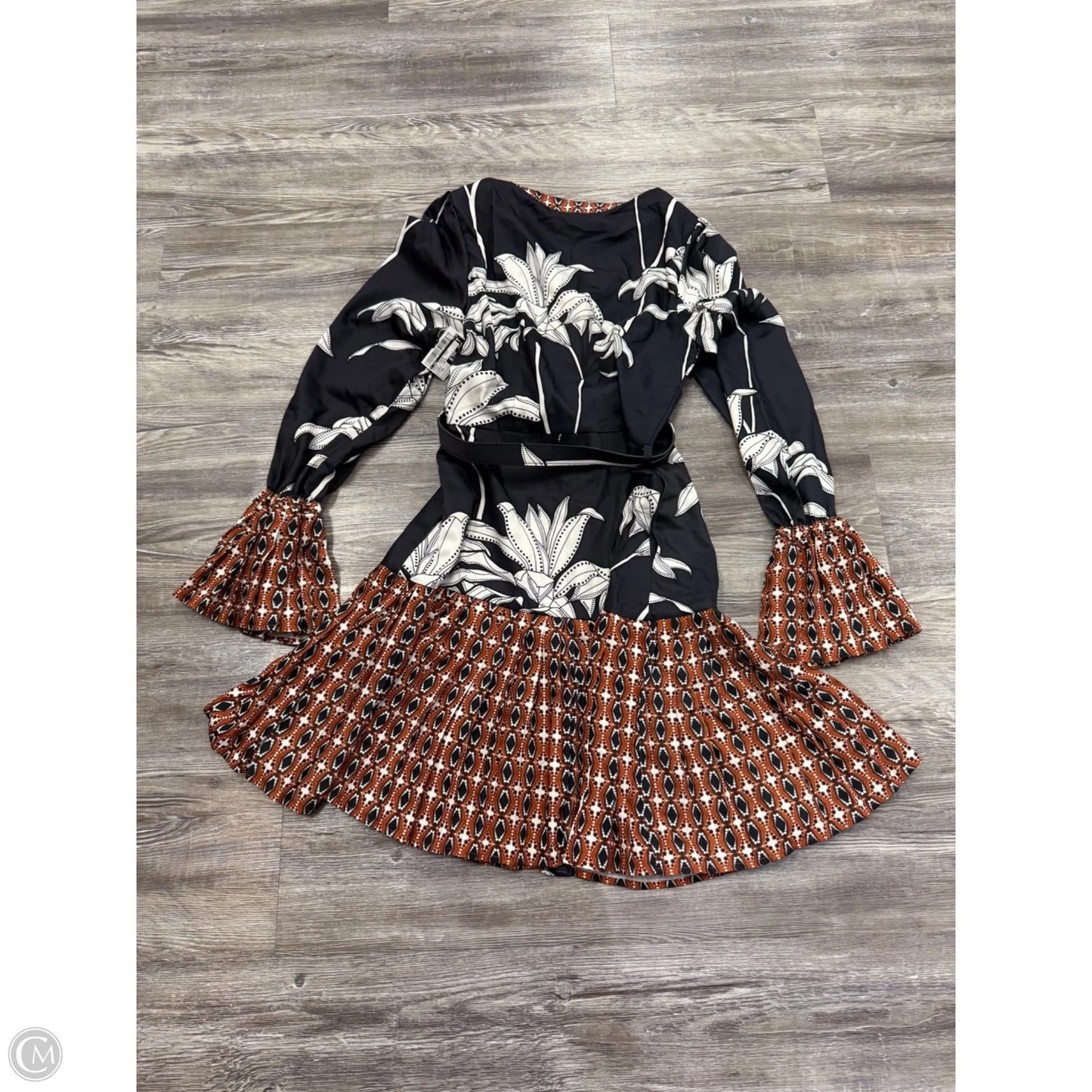 Dress Casual Midi By Ciebon In Black & Brown, Size: Xs